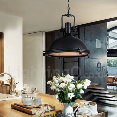 Zwarte vintage metalen hanglamp