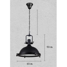 Zwarte vintage metalen hanglamp