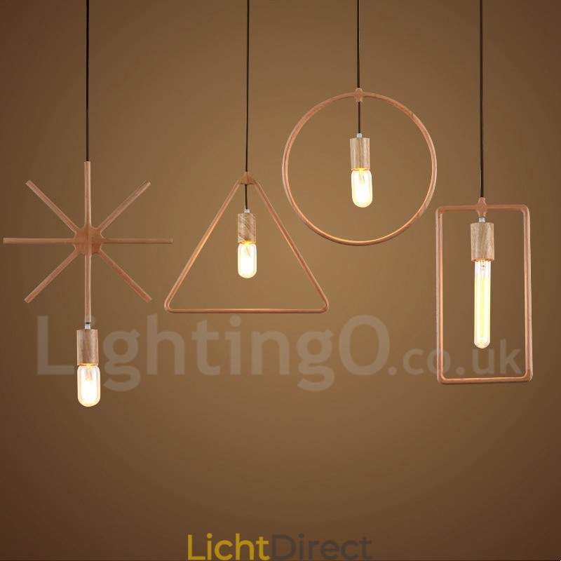1 Licht Rustieke Lodge Houten Hanglamp
