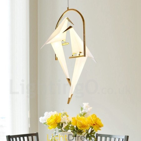 Moderne, eigentijdse papieren kraan 2-lichts hanglamp