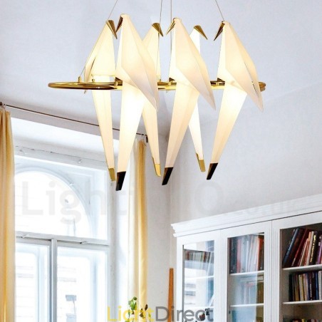 Moderne, eigentijdse papieren kraan hanglamp met 6 lampen Moderne, eigentijdse papieren kraan hanglamp met 6 lampen
