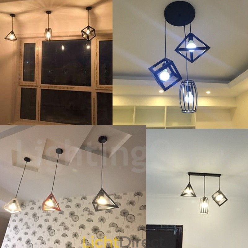 Moderne, eigentijdse, veelkleurige metalen hanglamp met 1 licht