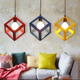 Moderne, eigentijdse, veelkleurige metalen hanglamp met 1 licht