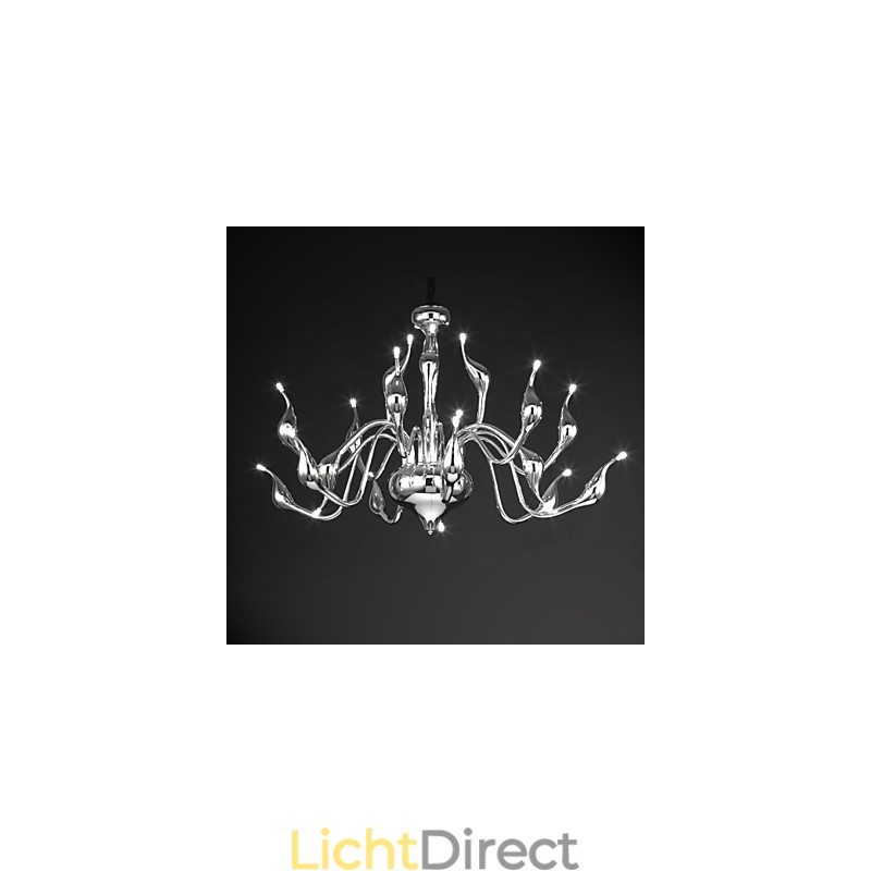 Moderne kroonluchterlamp 18 lampen G4 chromen afwerking