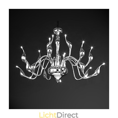 Moderne kroonluchterlamp 18 lampen G4 chromen afwerking