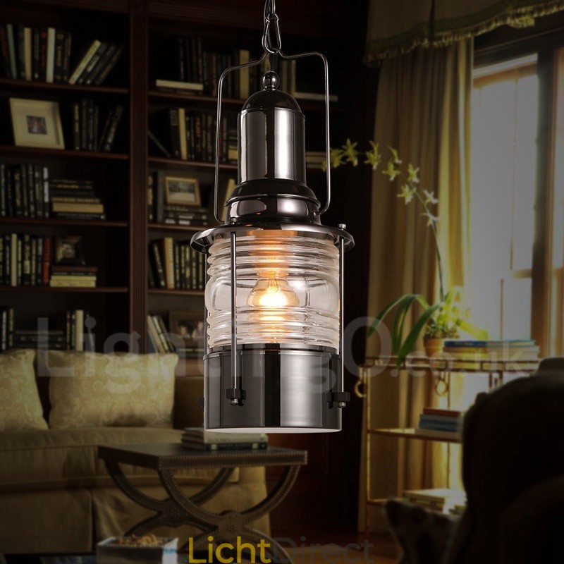 Retro Vintage 1 Licht Lantaarn Koperen Hanglamp