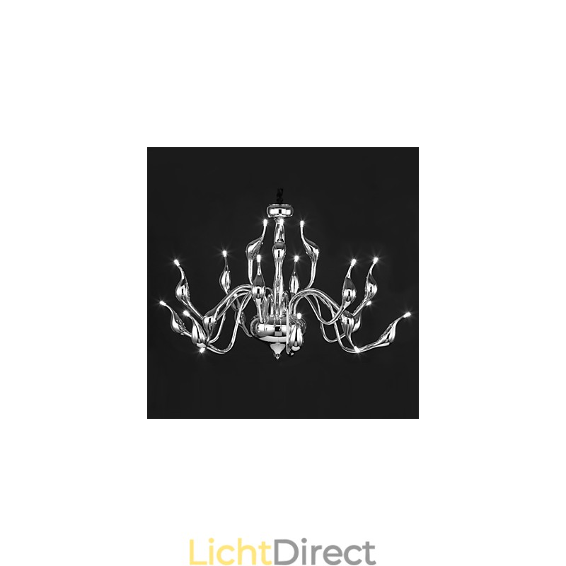 Moderne kroonluchterlamp 18 lampen G4 chromen afwerking