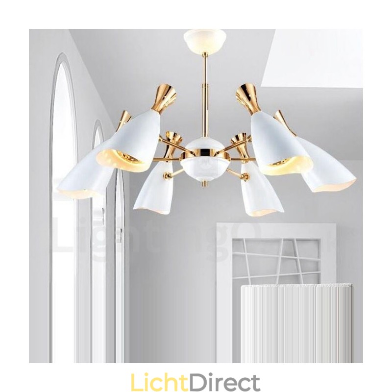 Moderne eigentijdse kroonluchterlamp met 6 lampen