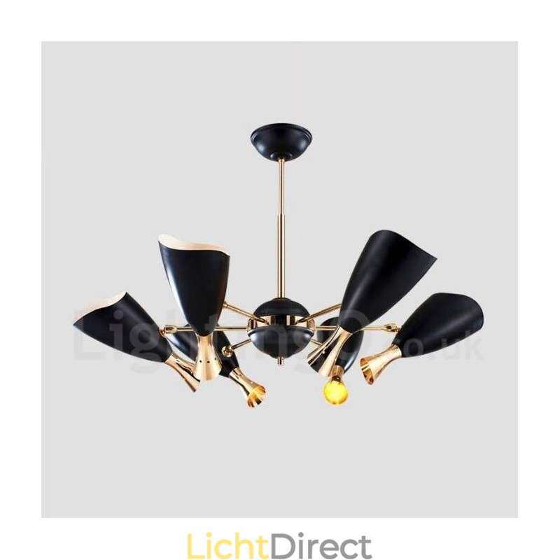 Moderne eigentijdse kroonluchterlamp met 6 lampen