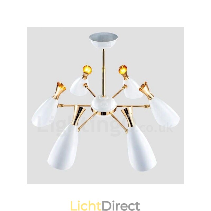 Moderne eigentijdse kroonluchterlamp met 6 lampen