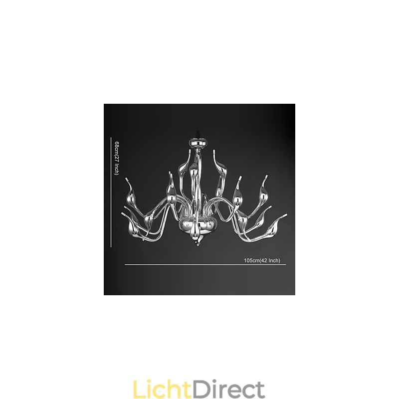 Moderne kroonluchterlamp 18 lampen G4 chromen afwerking