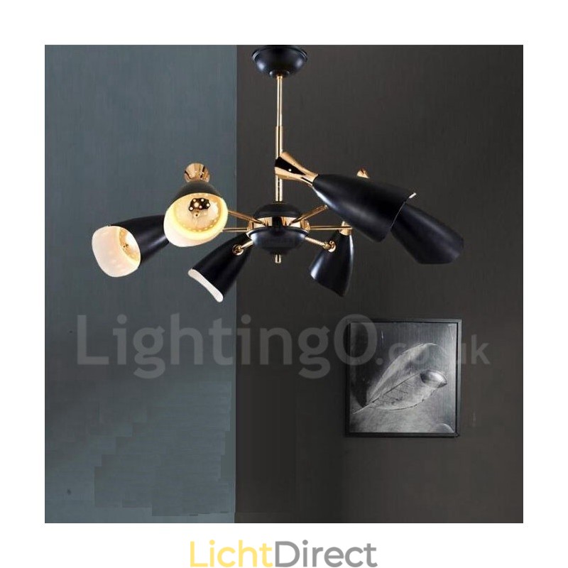 Moderne eigentijdse kroonluchterlamp met 6 lampen