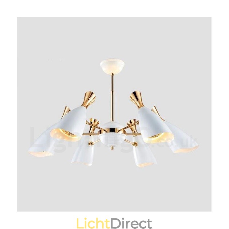 Moderne eigentijdse kroonluchterlamp met 6 lampen