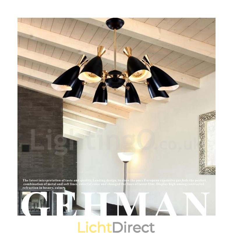 Moderne eigentijdse kroonluchterlamp met 8 lampen
