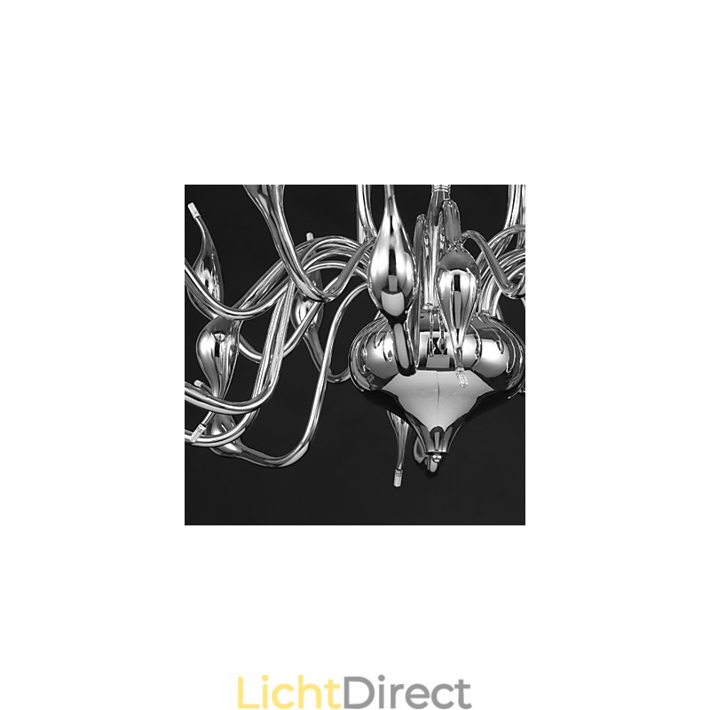 Moderne kroonluchterlamp 18 lampen G4 chromen afwerking