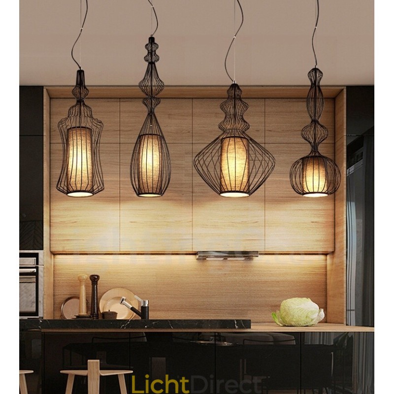 Landelijk vintage metalen vaasvormige hanglamp