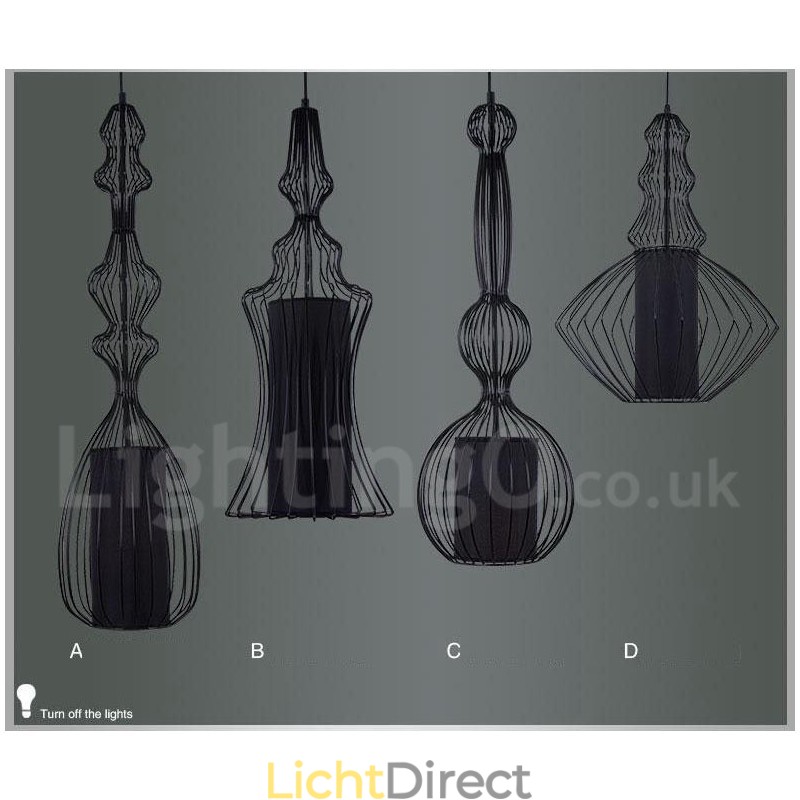 Landelijk vintage metalen vaasvormige hanglamp