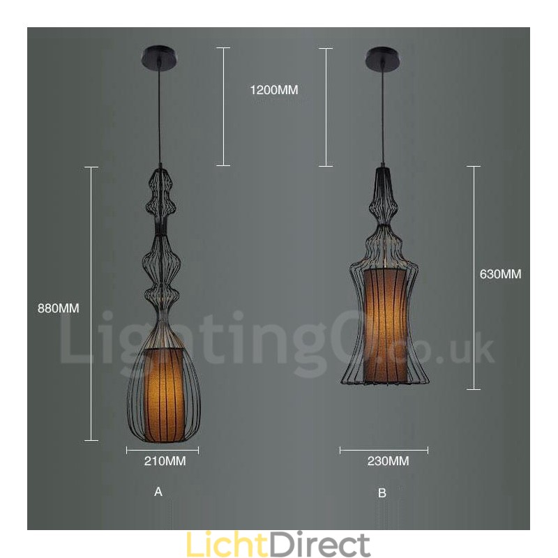 Landelijk vintage metalen vaasvormige hanglamp