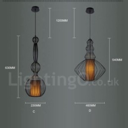 Landelijk vintage metalen vaasvormige hanglamp