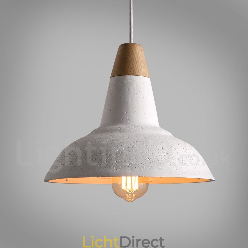 Moderne eigentijdse 1-lichts houten betonnen hanglamp