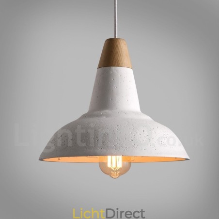 Moderne eigentijdse 1-lichts houten betonnen hanglamp