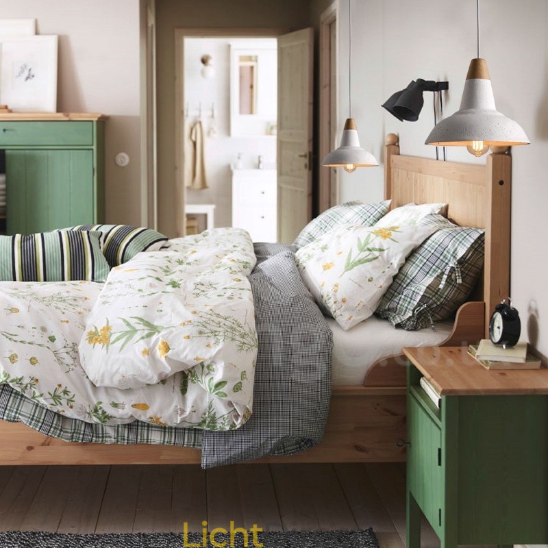 Moderne eigentijdse 1-lichts houten betonnen hanglamp