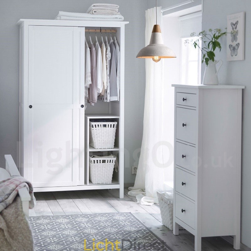 Moderne eigentijdse 1-lichts houten betonnen hanglamp