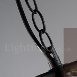 6-lichts metalen bolvormige vintage hanglamp