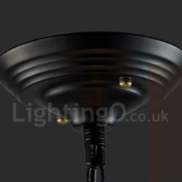 6-lichts metalen bolvormige vintage hanglamp