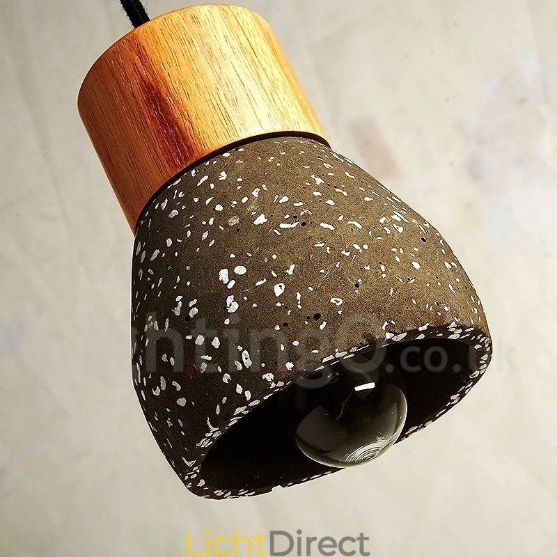 Moderne eigentijdse 1-lichts houten betonnen hanglamp