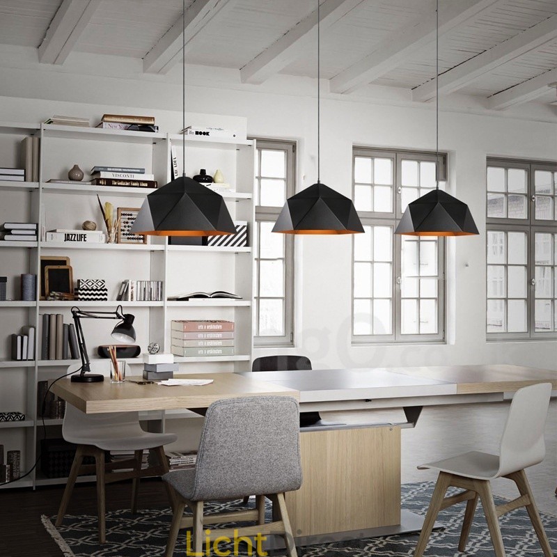 Zwarte 1-lichts moderne, eigentijdse hanglamp