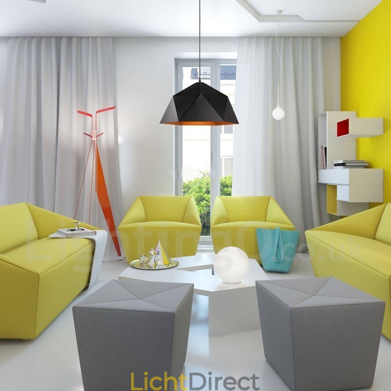 Zwarte 1-lichts moderne, eigentijdse hanglamp