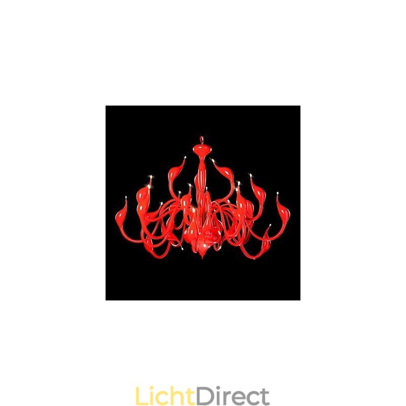 Moderne kroonluchterlamp 24 lampen G4 rood schilderij