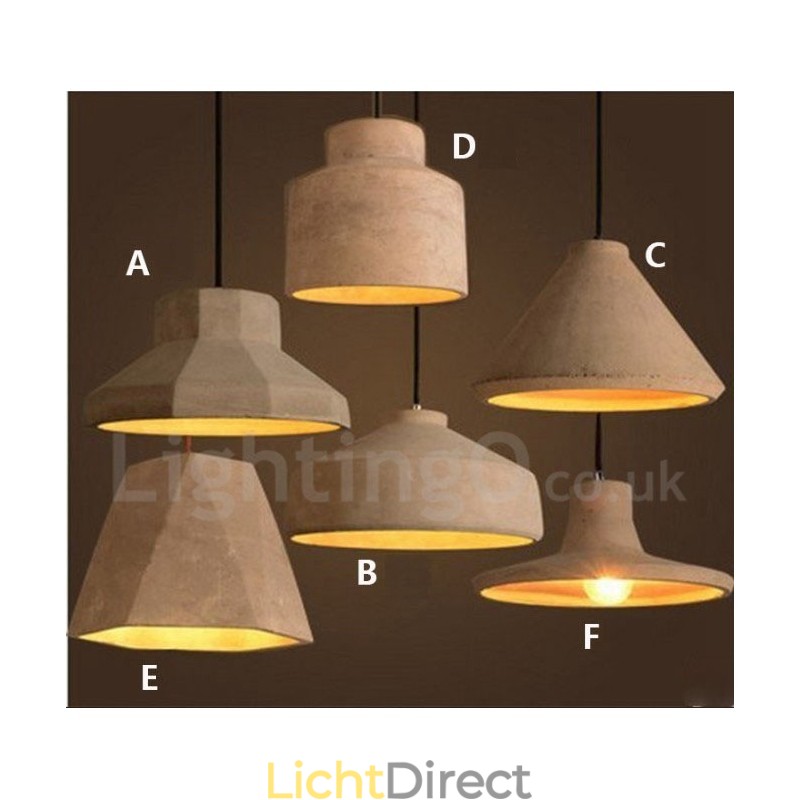 Moderne, eigentijdse betonnen hanglamp met één licht