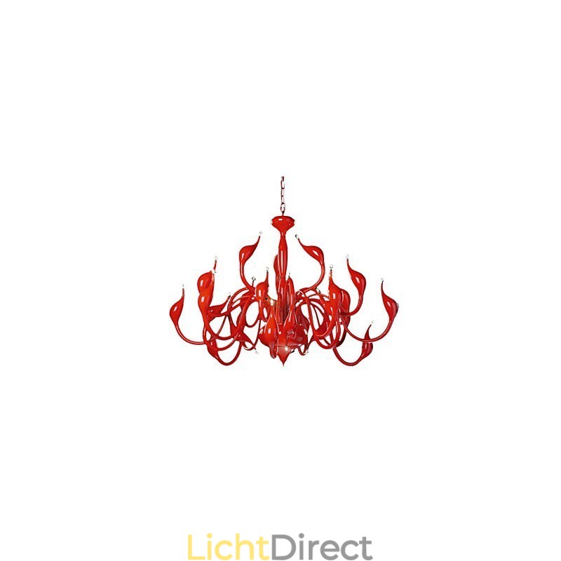 Moderne kroonluchterlamp 24 lampen G4 rood schilderij