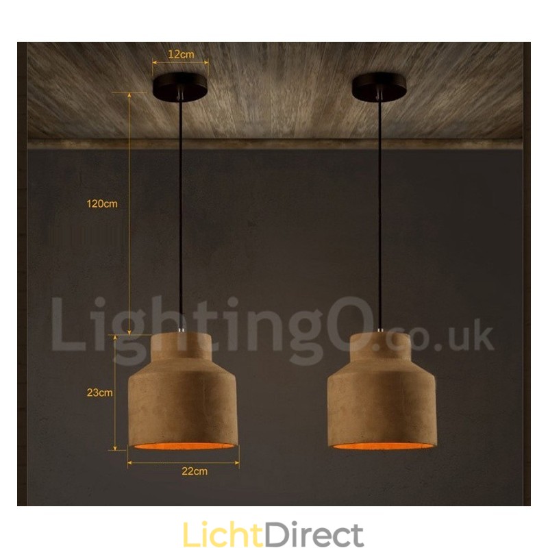 Moderne, eigentijdse betonnen hanglamp met één licht
