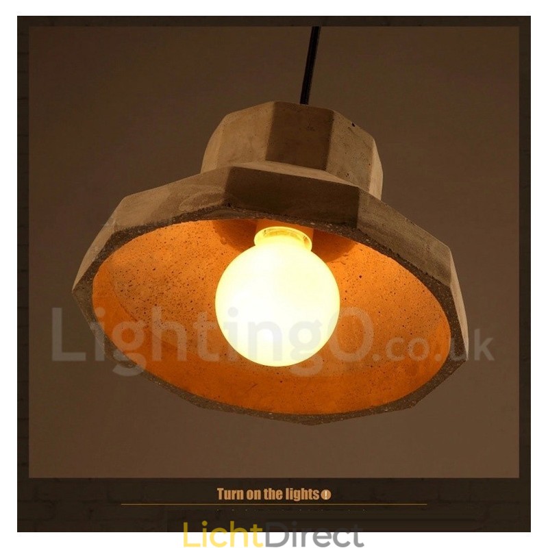 Moderne, eigentijdse betonnen hanglamp met één licht