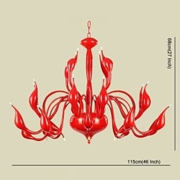 Moderne kroonluchterlamp 24 lampen G4 rood schilderij