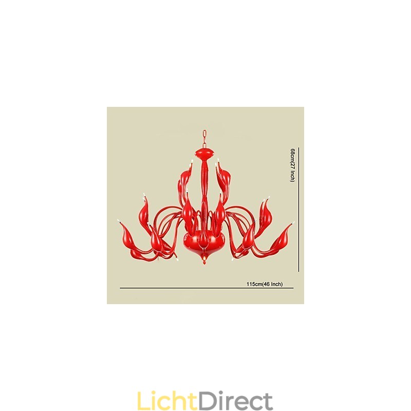 Moderne kroonluchterlamp 24 lampen G4 rood schilderij