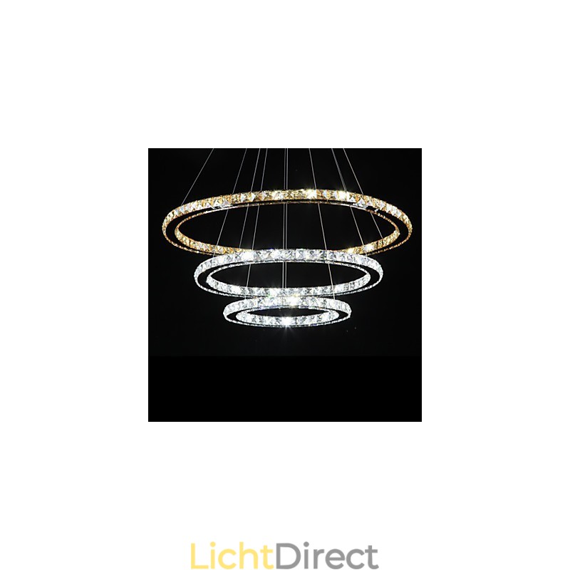 Plafondverlichting met modieuze ringvormige kristallen plafondlamp