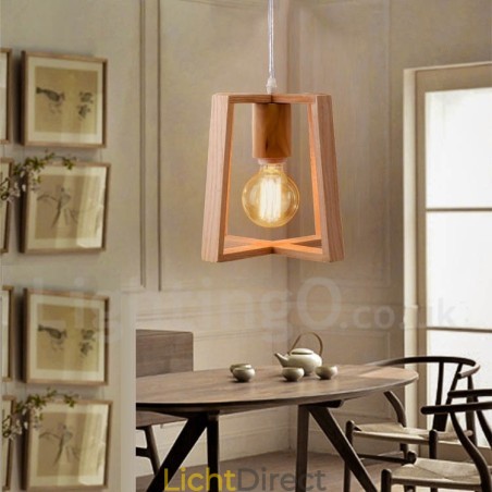 Houten moderne eigentijdse hanglamp met 1 licht Houten moderne eigentijdse hanglamp met 1 licht