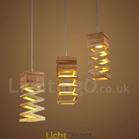 Moderne, eigentijdse houten hanglamp Moderne, eigentijdse houten hanglamp