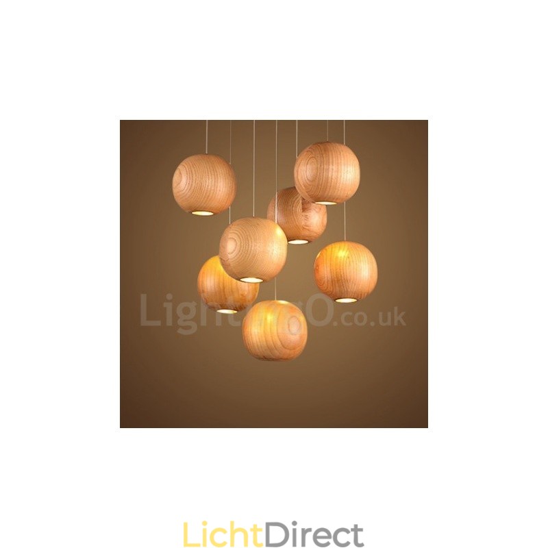 Rustieke Lodge Houten Bol Hanglamp