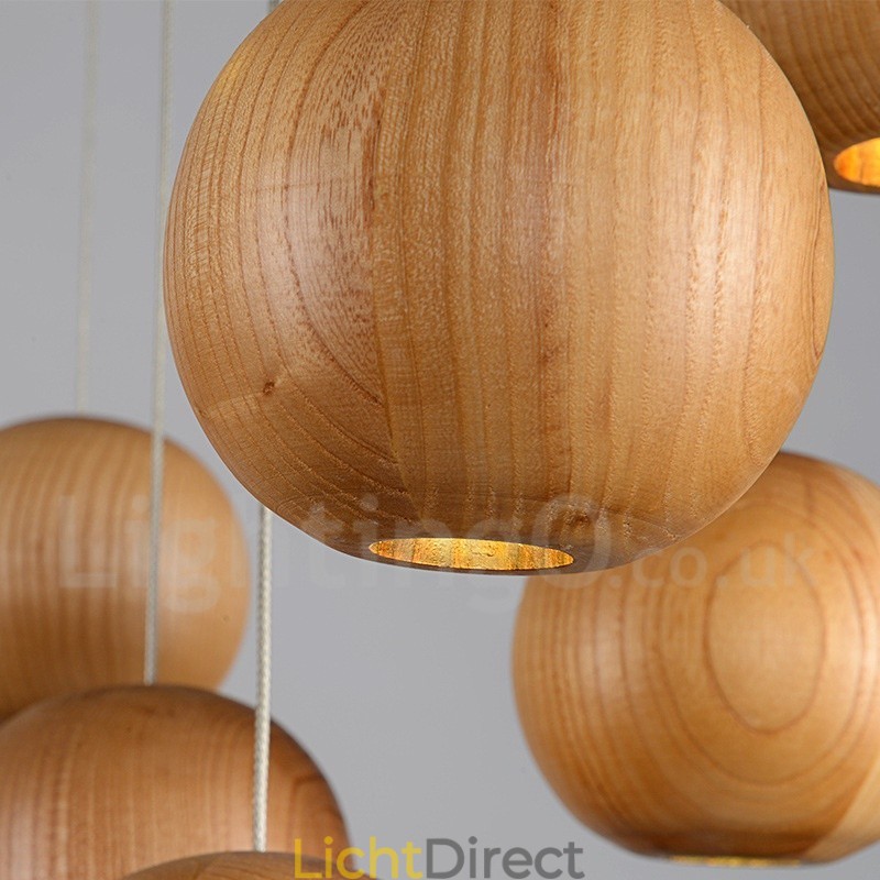 Rustieke Lodge Houten Bol Hanglamp