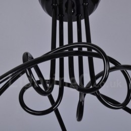 Zwarte Country Metal 5-lichts kroonluchterlamp
