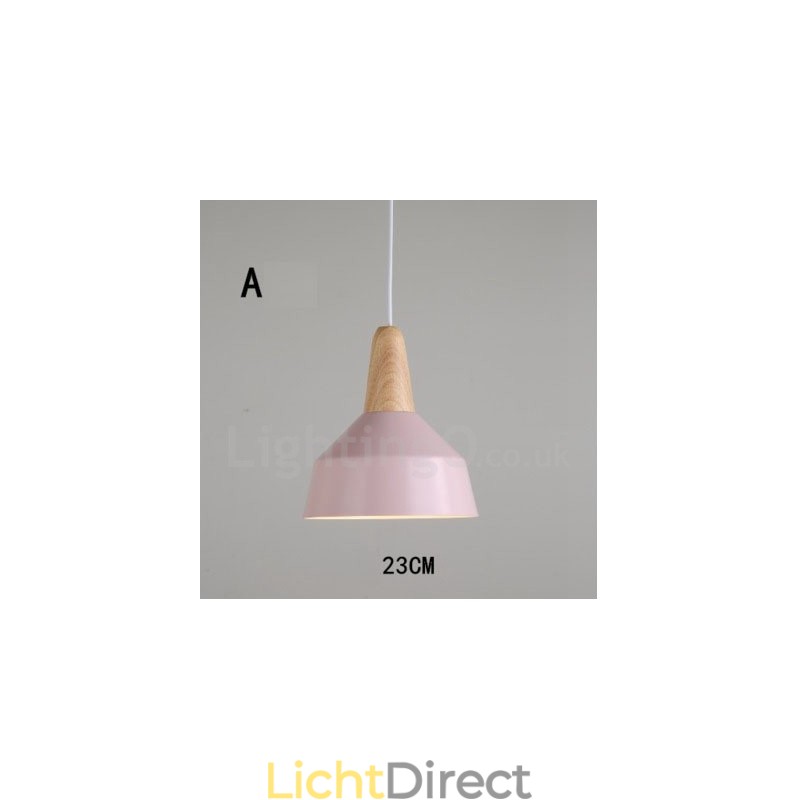 Moderne eigentijdse houten metalen multi-kleuren hanglamp