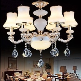 De luxe Natural Jade hanglamp van de Europese kristallen hanglamp