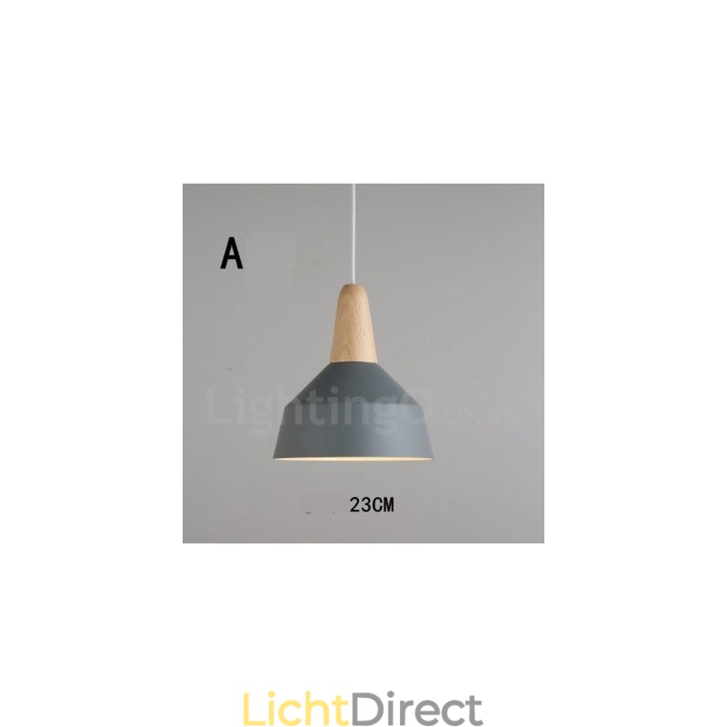 Moderne eigentijdse houten metalen multi-kleuren hanglamp