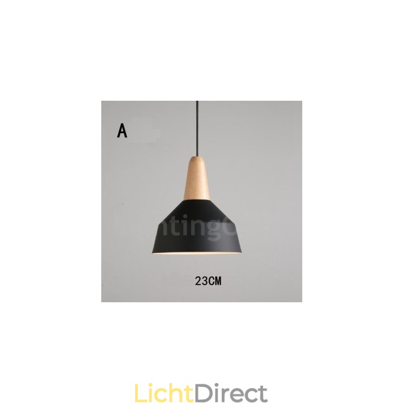 Moderne eigentijdse houten metalen multi-kleuren hanglamp