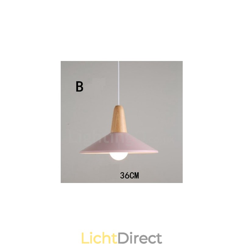 Moderne eigentijdse houten metalen multi-kleuren hanglamp